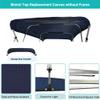 SavvyCraft 4 Bow Bimini Top Replacement Cover 10 Feet Long, Durable Marine Grade Canvas Sun Shade Boat Canopy, Easy Install Zipper Sleeves, 4 Bow 120 inches Long, 97-103 inches Wide, Navy Color view 2