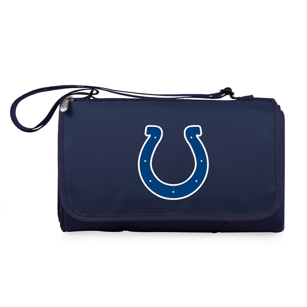 PICNIC TIME NFL Indianapolis Colts Blanket Tote Outdoor Picnic Blanket - Beach Blanket - Camping Blanket, (Navy Blue with Black Flap)