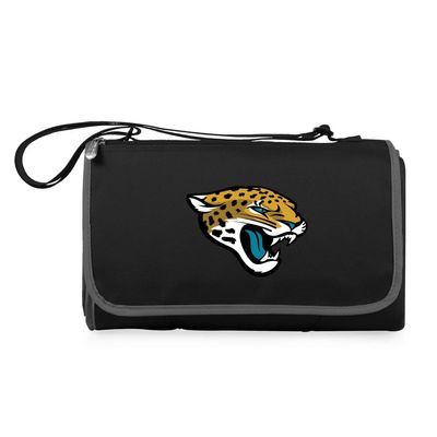 PICNIC TIME NFL Jacksonville Jaguars Blanket Tote Outdoor Picnic Blanket - Beach Blanket - Camping Blanket, (Black with Black Exterior)