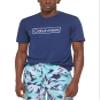 Calvin Klein Men's Standard Light Weight Quick Dry Short Sleeve 40+ UPF Protection Active Top, Navy Logo, Small view 1