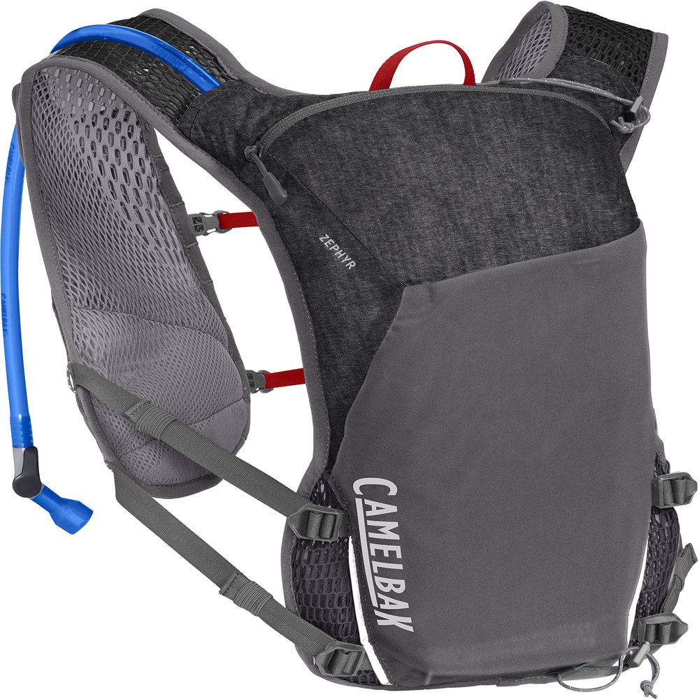 CamelBak Women's Zephyr Limited Edition Run Vest with 2L Fusion Hydration Bladder - Heather Grey/Racing Red