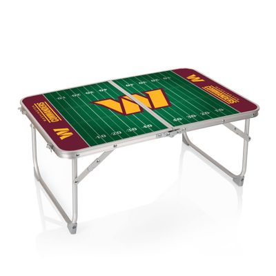 Picnic TIME NFL Washington Commanders Concert Mini Portable Table - Small Folding Table - Mini Picnic Table, (Charcoal Wood Grain) (843-00-141-374-2)