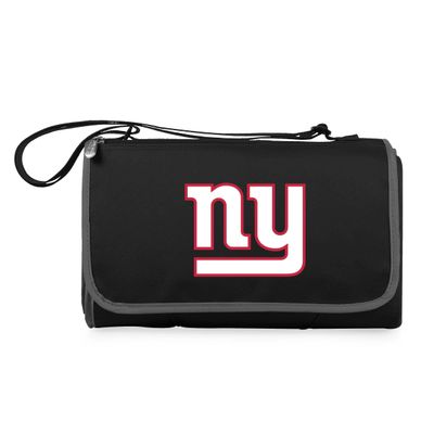PICNIC TIME NFL New York Giants Blanket Tote Outdoor Picnic Blanket - Beach Blanket - Camping Blanket, (Black with Black Exterior)