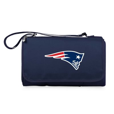 PICNIC TIME NFL New England Patriots Blanket Tote Outdoor Picnic Blanket - Beach Blanket - Camping Blanket, (Navy Blue with Black Flap)
