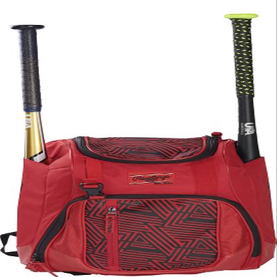 Rawlings | CHAOS Backpack Bag Series | Youth Baseball & Fastpitch Softball | Scarlet/Black