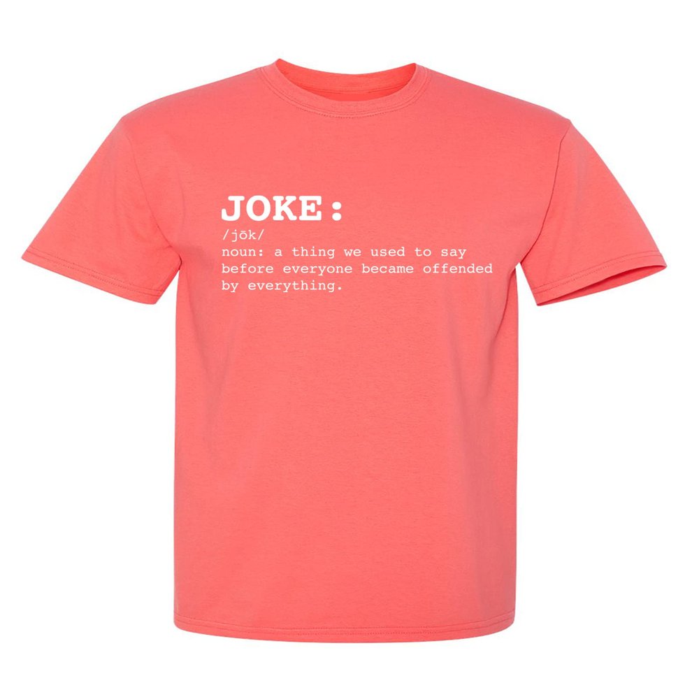 Funny t Shirts for Men Joke Noun Sarcastic Graphic Tee | Hilarious Offended Humor Quote | Premium Mens Novelty t Shirts | Classic Graphic t Shirts for Men M Coral