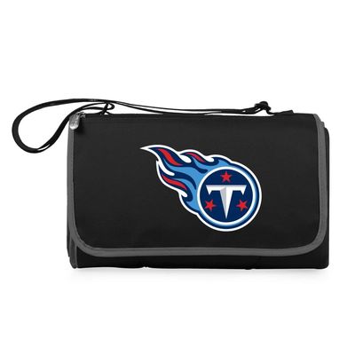PICNIC TIME NFL Tennessee Titans Blanket Tote Outdoor Picnic Blanket - Beach Blanket - Camping Blanket, (Black with Black Exterior)
