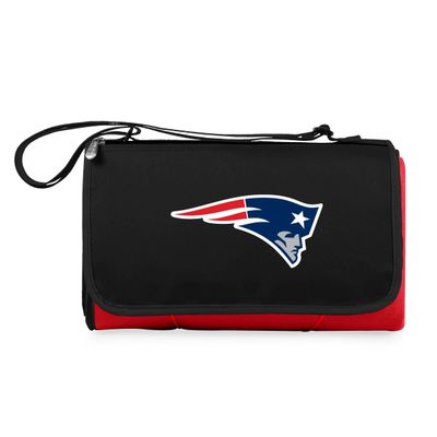 PICNIC TIME NFL New England Patriots Blanket Tote Outdoor Picnic Blanket - Beach Blanket - Camping Blanket, (Red with Black Flap)