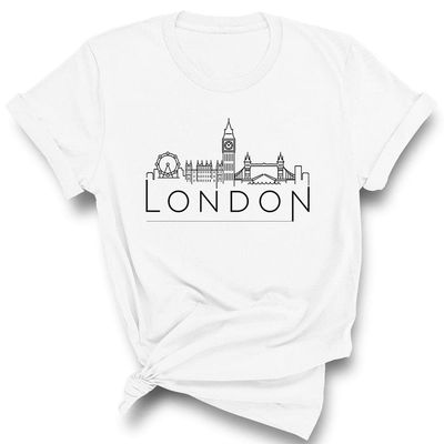 TeesAndTankYou Skyline London England Shirt Unisex 3X-Large White