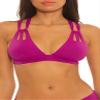 Becca by Rebecca Virtue Womens Cut-Out Halter Swim Top Separates Purple S view 1