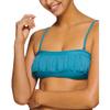 Hula Honey Womens Fringe Bandeau Swim Top Separates Blue XL view 1