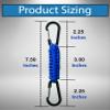 2 Pack Paracord Keychain Carabiner Clips, Heavy Duty Lanyard Hanger with Double Hooks for Stroller Holder, Bottle, Keys, Backpack, Tools (Blue) view 2
