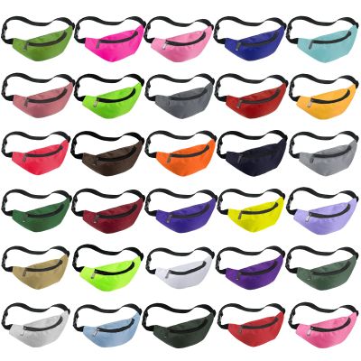 Saintrygo Neon Fanny Packs Adjustable Waist Fanny Bags Assorted Color Oxford Cloth Waist Pack with Zipper for Women Men Workout Traveling Running Outdoor Rave 80s 90s Party Supply, 30 Colors(30 Pcs)