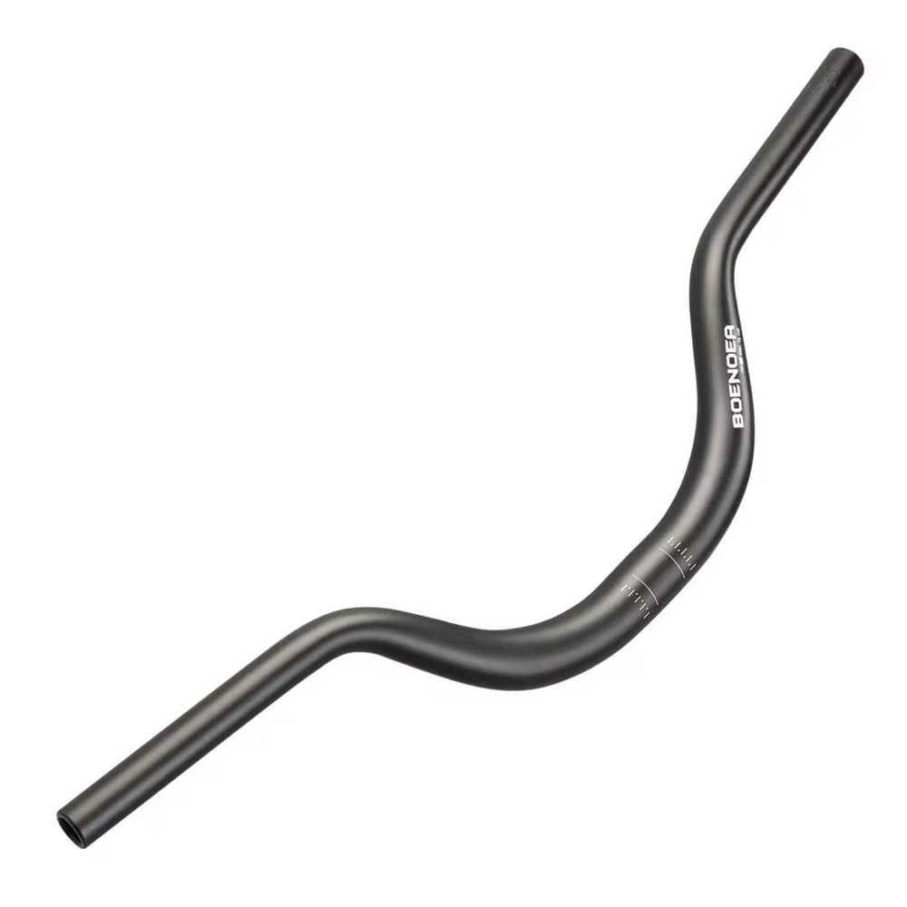 Boenoea Bike Riser Handlebar 25.4/31.8mm Length 620mm Aluminum Alloy Riser Bar(50mm 90mm 120mm), Black