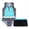 Moggemol Kids Girls 3 Piece Tankini Swimsuit Floral Print Top with Boyshorts Bottoms Bathing Suit Swimwear Arctic 8 Years view 1