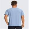 CRZ YOGA Men's Workout Short Sleeve T-Shirt Quick Dry Gym Athletic Running Stretchy Tee Shirts Top Slate Blue Large view 2