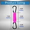 2 Pack Paracord Keychain Carabiner Clips, Heavy Duty Lanyard Hanger with Double Hooks for Stroller Holder, Bottle, Keys, Backpack, Tools (Pink) view 2