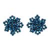 Aeravida Detailed Elegant Royal Blue Crystal Bead Cluster Clip-on No Piercing Classy Earrings for Men Women view 1