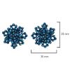 Aeravida Detailed Elegant Royal Blue Crystal Bead Cluster Clip-on No Piercing Classy Earrings for Men Women view 4