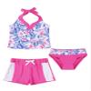 Moggemol Kids Girls 3 Piece Tankini Swimsuit Floral Print Top with Boyshorts Bottoms Bathing Suit Swimwear Fuscia 4 Years view 1