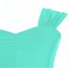 Agoky Girls Solid Color Gymnastic Ballet Dance Leotard Dress Sleeveless Figure Ice Skating Dress Lyrical Modern Dancewear Green 14 Years view 4