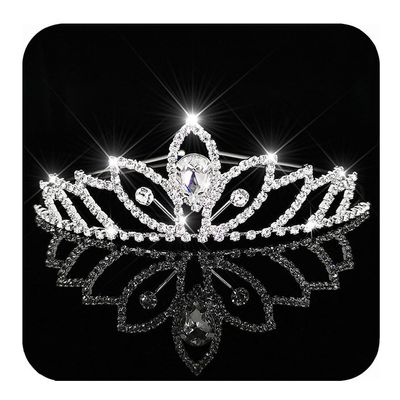 Kilshye Silver Tiaras Princess Rhinestone Tiara and Crown Crystal Crowns Birthday Party Headdress for Women (A-White)