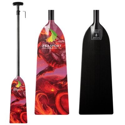 Z&J SPORT Adjustable Dragon Boat Paddle Graphic Blade IDBF Approved Carbon Fiber Paddle (SCB9)
