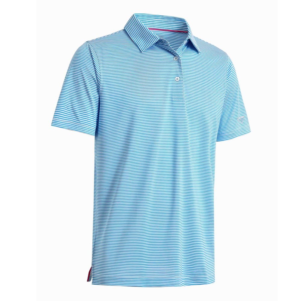 Mens Golf Shirts Moisture Wicking Dry Fit Short Sleeve Performance Sport Stripe Golf Polo Shirts for Men