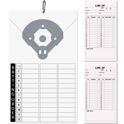 Eersida Baseball Lineup Board and 24 Pcs Baseball and Softball Lineup Cards for Coaches Dry Erase Line up Board Coaching Accessories Referee Marker Softball Boards Line up Card for Coach Must Haves