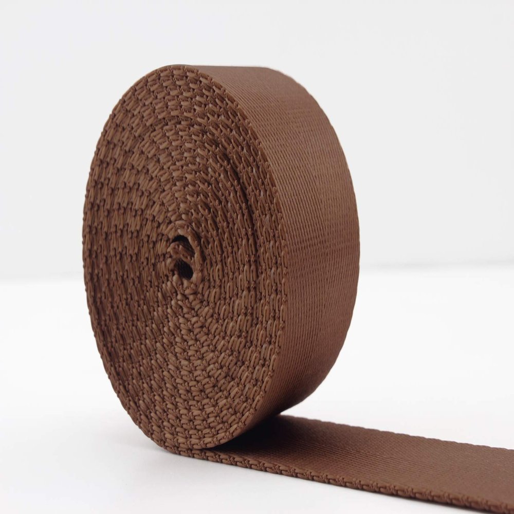 Nylon Webbing Ribbon 1 1/4 inch (32mm) Heavy Weight Brown Strap Replacement 5 Yards ZC70