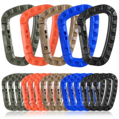 15 Pack Tactical Carabiners Keychain D Rings Spring Snap Gear Clip Utility Hooks Backpack Hanging Buckle Travelling for Camping