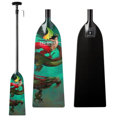 Z&J SPORT Adjustable Dragon Boat Paddle, IDBF Approved Carbon Fiber Paddle, Dragon Graphic Paddle with Adjuster for Dragon Boat Race with Adjustable T Handle (SCB8)