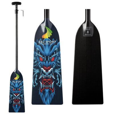 Z&J SPORT Adjustable Dragon Boat Paddle, IDBF Approved Carbon Fiber Paddle, Dragon Graphic Paddle with Adjuster for Dragon Boat Race with Adjustable T Handle (SCB7)