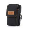 Vertical Phone Waist Pouch 6.5" Multi-Purpose Waist Bag Outdoor Canvas Carrying Case Sports Fanny Pack for Men (Black) view 1