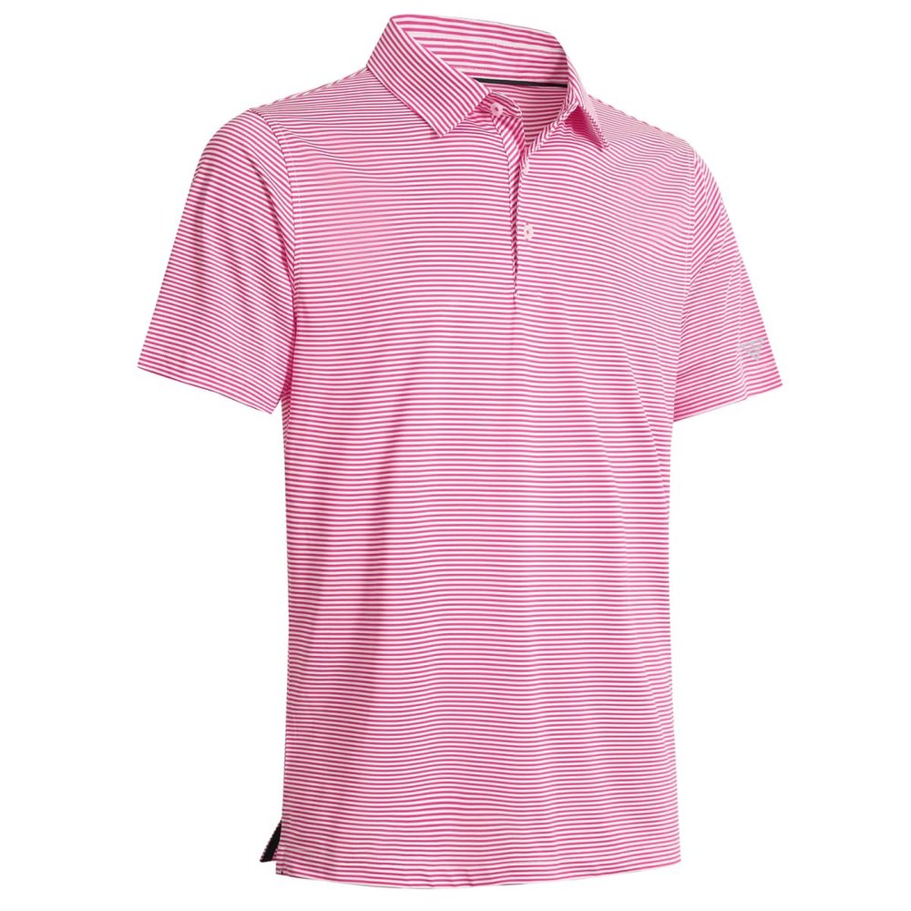 Mens Golf Shirts Moisture Wicking Dry Fit Short Sleeve Performance Sport Stripe Golf Polo Shirts for Men