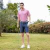Mens Golf Shirts Moisture Wicking Dry Fit Short Sleeve Performance Sport Stripe Golf Polo Shirts for Men view 3