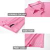 Mens Golf Shirts Moisture Wicking Dry Fit Short Sleeve Performance Sport Stripe Golf Polo Shirts for Men view 4