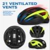 FUNWICT Adult Bike Helmet with Visor and Goggles for Men Women Mountain Road Bicycle Helmet Rechargeable Rear Light Cycling Helmet (M: 54-58 cm (21.3-22.8 inches), Black Yellow) view 4