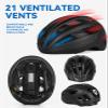 FUNWICT Adult Bike Helmet with Visor and Goggles for Men Women Mountain Road Bicycle Helmet Rechargeable Rear Light Cycling Helmet (M: 54-58 cm (21.3-22.8 inches), Black) view 4