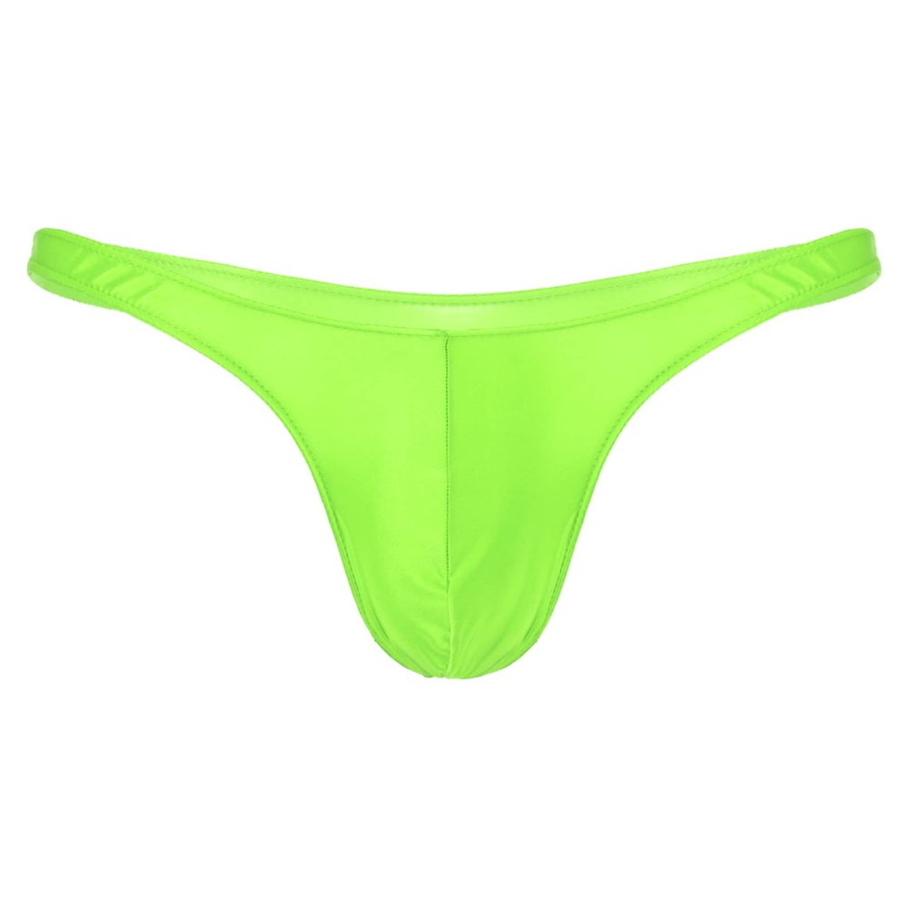 Fldy Mens Underwear Panties Shiny Micro Back Briefs Jockstrap Seamless Swim Thongs Boxer Shorts Fluorescent Green A Medium