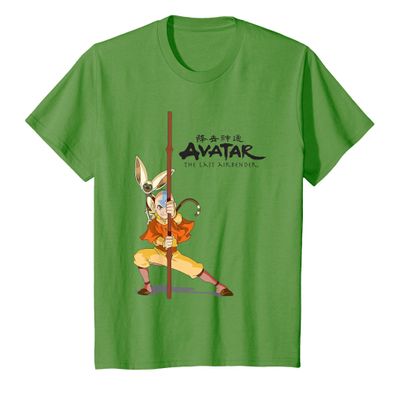 Avatar: The Last Airbender Aang Momo T-Shirt, Youth, Grass Green, Small