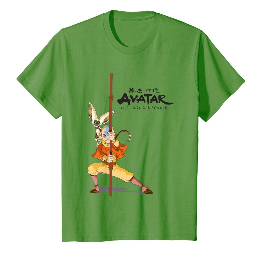 Avatar: The Last Airbender Aang Momo T-Shirt, Youth, Grass Green, Small