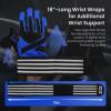 FINGER TEN Weightlifting Workout Gloves Full Finger with Wrist Strap Support, Padded Grip for Weight Lifting Gym Fitness Exercise Training Men Male (Full-Blue, Large) view 2