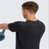 CRZ YOGA Men's Workout Short Sleeve T-Shirt Quick Dry Gym Athletic Running Stretchy Tee Shirts Top Black X-Large view 4