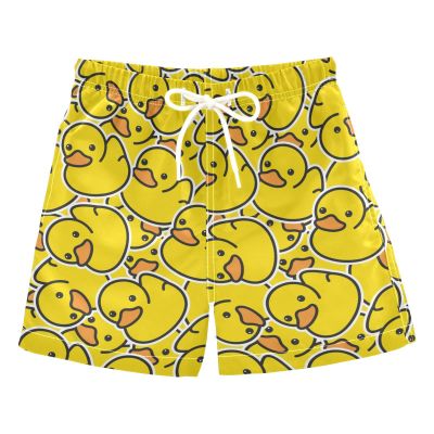 Rubber Duck Boys Swim Trunks Toddler Boy Swimsuit Quick Dry Boys Bathing Suits for Boys Adjustable Waist Swim Shorts for Kids 2T-16
