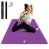 CAMBIVO Large Yoga Mat (6'x 4'), Extra Wide Workout Mat for Men and Women, 1/3 &1/4 Thick Exercise Fitness TPE Mat for Home Gym, Yoga, Pilates, Workout (Plum), 6mm view 1