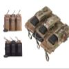 Airsoft Molle 5.56 & Pistol Triple Open Top Tactical Magazine Pouch (Black) view 1