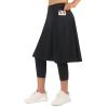ANIVIVO Women Long Knee Length Skirted Leggings,Leggings with Skirts High Waist(Black,M) view 3