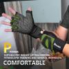 ihuan Ventilated Weight Lifting Gym Workout Gloves with Wrist Wrap Support for Men & Women, Full Palm Protection, for Weightlifting, Training, Fitness, Hanging, Pull ups (Dark Green, M) view 3