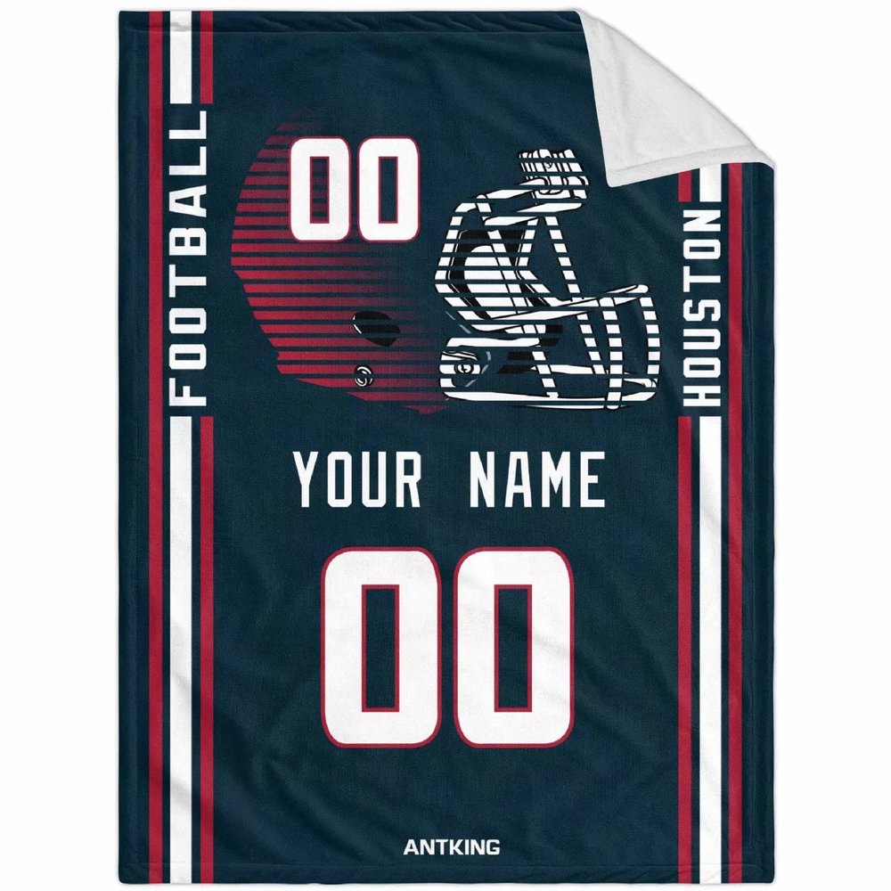 ANTKING Houston Throw Blanket Custom Any Name and Number for Men Women Youth Gifts